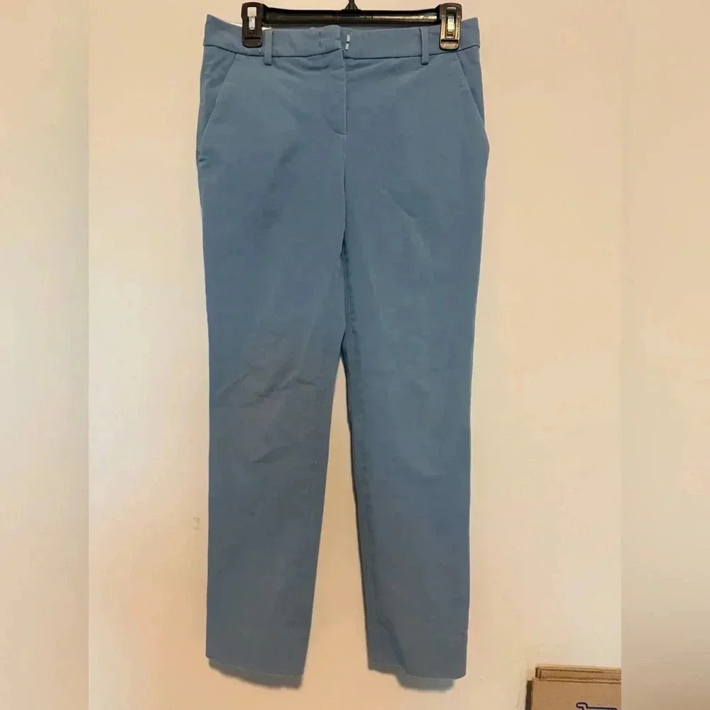 Peserico Womens Chino Crop Blue Pants Pull On Waist-28''